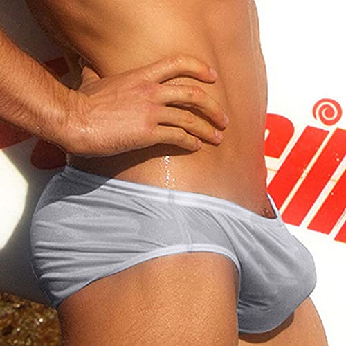 Mens Swim Briefs Sexy Bikini Swimwear Solid Color Swimsuit Men's Low Waist Swimming Briefs2
