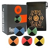5 x Pro 110g Cascade Suede Juggling Balls - Quality Thud Juggling Balls & Bag - Set of 5 Juggling Balls (Black Theme Mix)