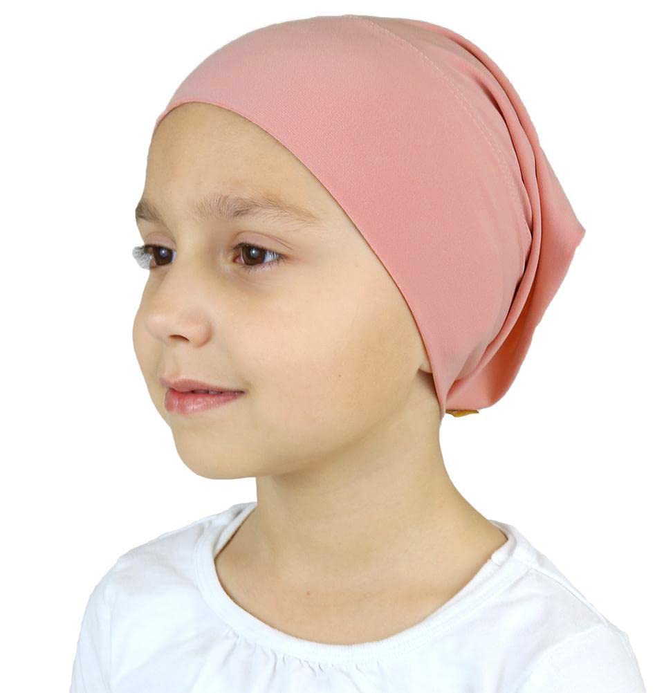 Modefa Islamic Girl Child Practical Amira Hijab Two Piece Muslim Scarf & Bonnet - Instant Easy Hijab (Dusty Pink)