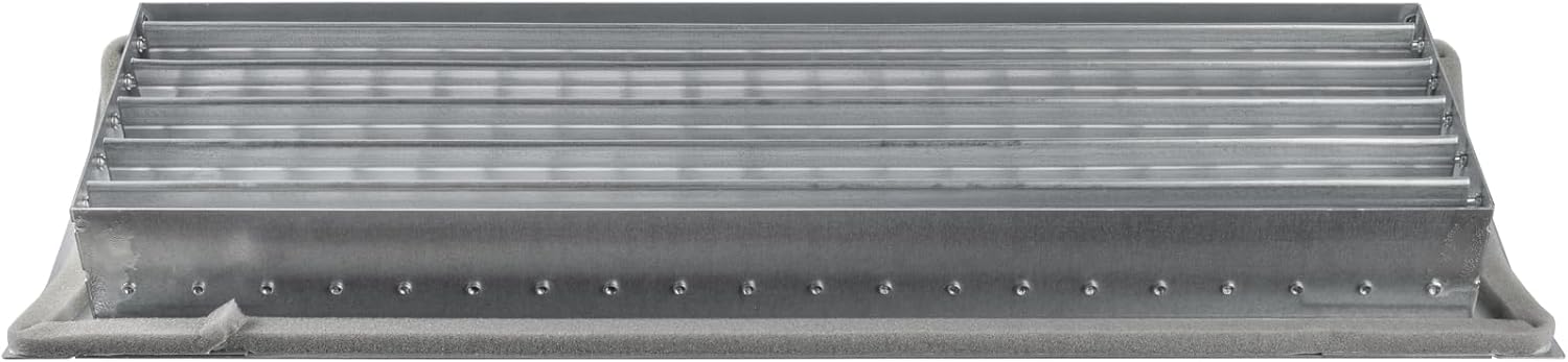 17" x 5" Grille for Round Spiral Duct - Galvanized Steel Register Vent Cover for HVAC Ducting System - 2 Way Adjustable Louver Blades - Air Duct Ventilation Grill Conditioner/Air Exhaust