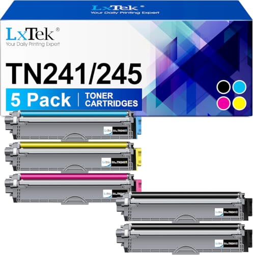 LxTek TN241 TN245 Tonerkartusche Kompatibel für Brother TN242 TN246 TN-241 TN-245 für Brother MFC-9332CDW MFC-9142CDN DCP-9022CDW DCP-9020CDW DCP-9017CDW HL-3142CW HL-3152CDW MFC-9140CDN (5er-Pack)