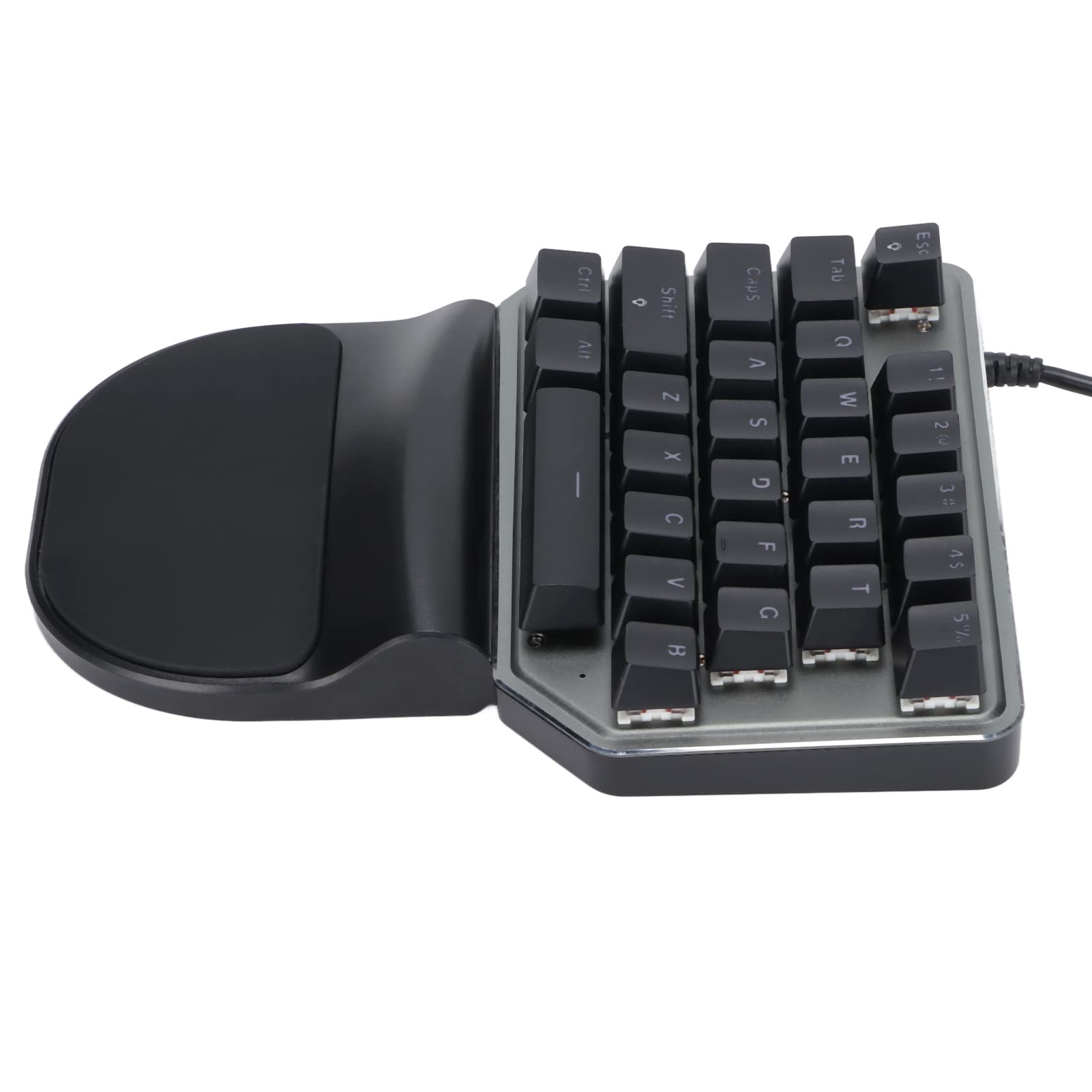 KIMISS Teclado de una sola mano, resistente al desgaste, agarre cómodo, videojuegos, accesorios de PC, teclados, juego mecánico, retroiluminado, accesorio para teléfono móvil con cable para PUBG XP