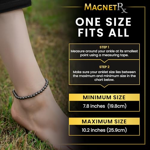 Image of MagnetRX Womens Magnetic Ankle Bracelet - Ultra Strength Magnetic Anklets with 34 Magnets - Titanium Ankle Bracelets for Women