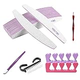 21-teilig Professionelles Nagelfeilen-Set,doppelseitig Körnung 100/180 langlebig Polierer waschbar Schmirgelbretter für Acryl und Naturnägel, Maniküre-Nagelstyling-Werkzeug