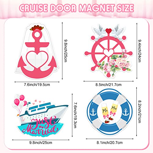 Set de 4 imanes decorativos Just Married para puerta miniatura 2