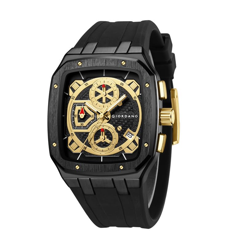Giordano Chronograph Watch GZ-50204 Black Dial:Black,Strap:Black