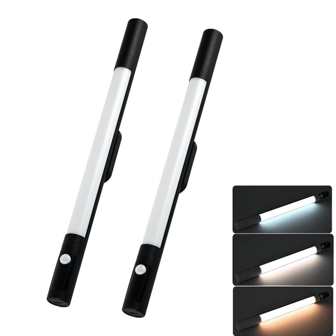 EIMOPE Under Cabinet Light with Motion Sensor, Wireless LED Strip Light Bar, 1200mAh USB Rechargeable, Ultra Thin for Closet, Cabinet and Hallway