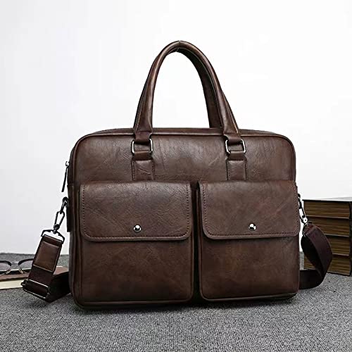 Briefcases Messenger Bags Laptop Bag Men Bag Genuine Leather MenBriefcases Shoulder Messenger BagComputer Handbags Brown Office Bags4