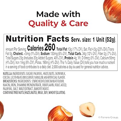 Nutella & GO! 4 Pack, Hazelnut and Cocoa Spread with Breadsticks, Snack Cups, 1.9 oz Each