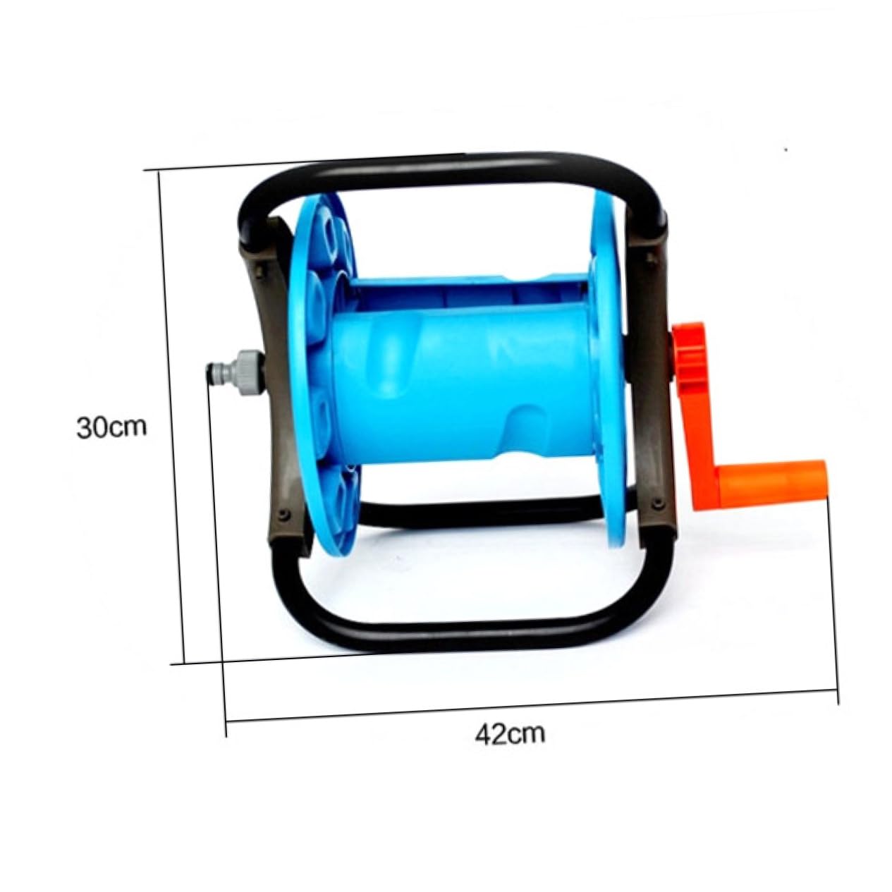 Happyyami Dérouleur Tuyau d Arrosage, Chariot pour Enrouleur de Tuyau D'arrosage, Support de Rangement, Capacité 25m, Manivelle, Jardin