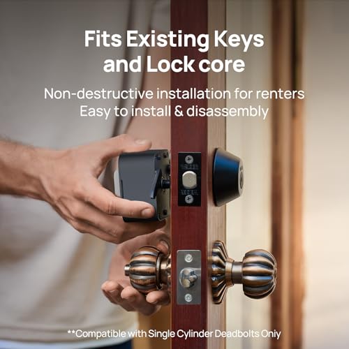 Anona Holo Wi-Fi Smart Lock, Keyless Entry Door Lock with App Remote Control, Auto-Lock & Anomaly Detection, Non-Destructive Installation, Supports Alexa, Apple Home, Matter