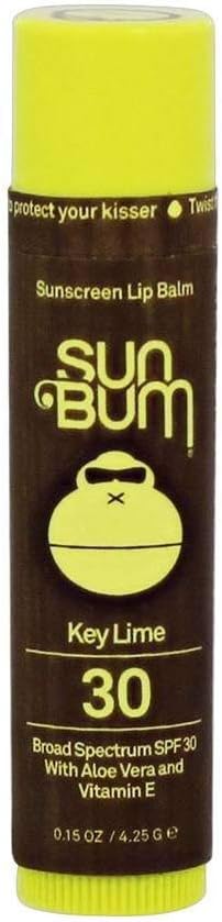 Sun Bum SPF 30 Sunscreen Key Lime Lip Balm - Moisturizing Aloe Vera and Vitamin E - Vegan and Cruelty Free - Broad Spectrum UVA/UVB Lip Protection - 0.15 oz Stick
