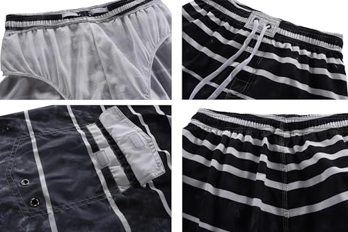 Men's Beachwear Summer Holiday Swim Trunks Quick Dry Striped4