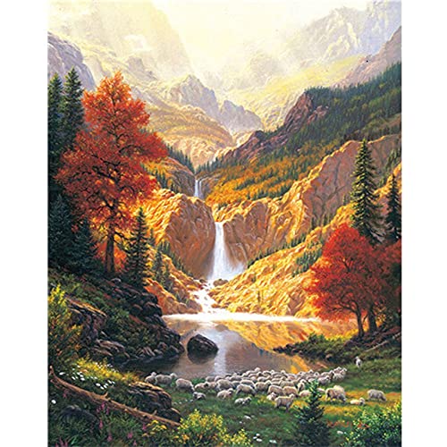 Kit Diamond Painting Cascade Alpine 70x140cm contre le stress et l'anxiété quotidienne