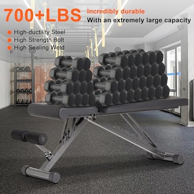 BARWING 2025 Upgraded Adjustable Weight Bench for Home Gym,800LBS,700LBS,Foldable Incline Workout Bench for Full Body Workout Easy Assembly