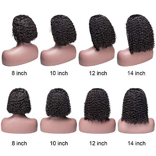 image for BLY Short Curly Bob Wigs Brazilian Virgin Human Hair Lace Front Wigs K