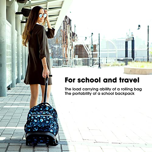 Image of J World Sundance Laptop Rolling Backpack for Girls Boys. Roller Bookbag with Wheels, 20 Inch, Skyshroom