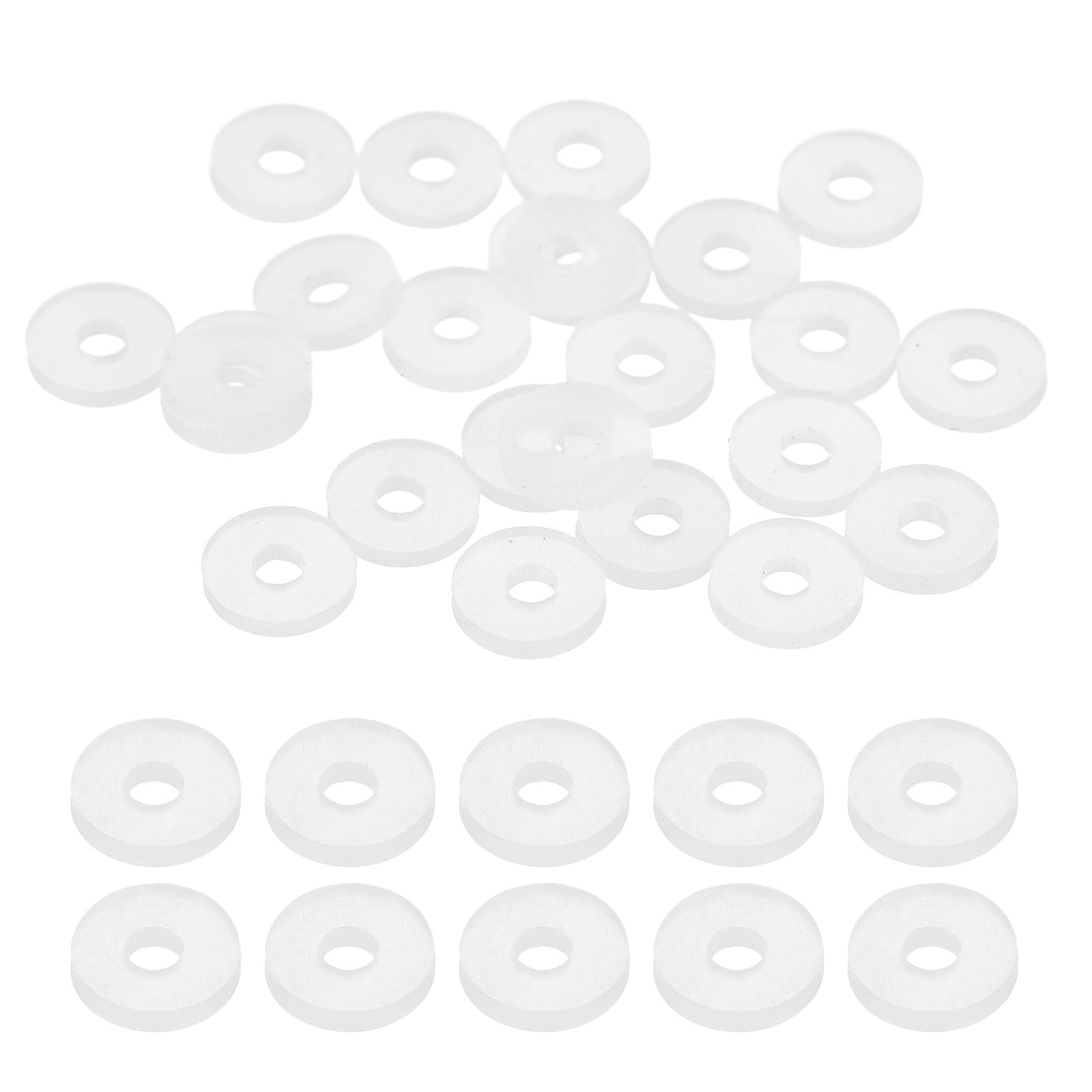 DEFANEX 25pcs M3 Silicone Flat Washer (3mm ID 6mm OD 1.5mm Thick) - Flexible O-Ring Sealing Fastener Spacer Gasket Washer Grommets Accessories for Faucet Water Hose Valve Pump
