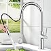 bedee Grifo de Cocina Extraíble con Ducha, Grifos para Fregadero Extienda con 2 Modos de Rociador, 360° Acero Inoxidable Grifo Fregadero, Monomando Agua Frío y Calor Disponibles