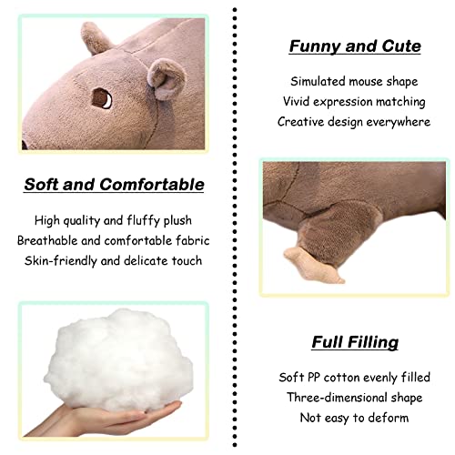 Zhidiloveyou Rat Plush Stuffed Animal Grey Small Mouse Toy For Girls Boys thumb #2