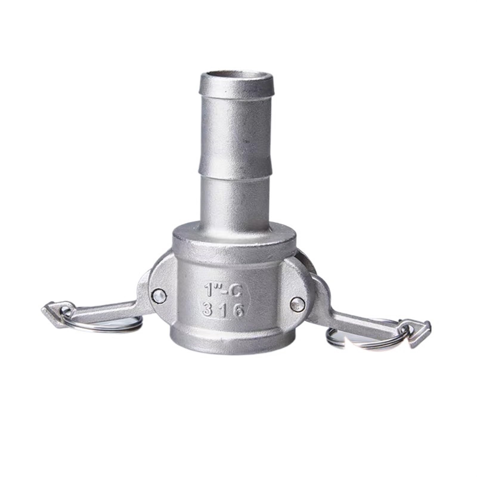 DN15.DN20.DN25.DN32 Hose Tail Barb SS304 Type C Trash Pump Adapter Female Camlock Fits Cam Groove Max 250Psi(DN25)