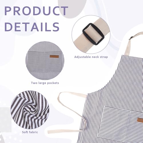 Giantree Kids Apron With 2 Pockets - Striped Chef Apron for Toddler Boys and Girls, Soft Adjustable Bib for Cooking and Painting - Cosy Home Interiors Giantree Kids Apron With 2 Pockets - Striped Chef Apron for Toddler Boys and Girls, Soft Adjustable Bib for Cooking and Painting - Image 5