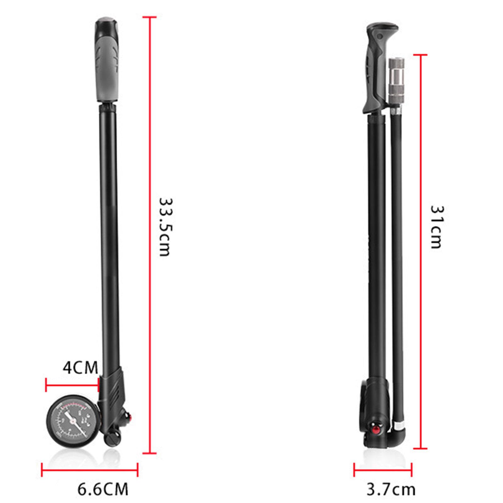 Pompka Rowerowa, Wysokociśnieniowa Przenośna Pompka Rowerowa 300 Psi Do Tylnego Zawieszenia Amortyzatora Przedniego Widelca Opony, Pompka Z Manometrem Pasuje,Titanium
