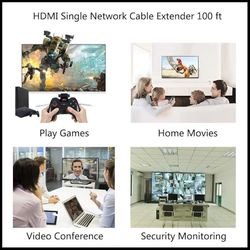 Image of PremiumAV HDMI Extender over Cat5e /Cat6 Cable up to 30 Meters, Ideal for TV, Projector, Gaming Consoles, and Laptops