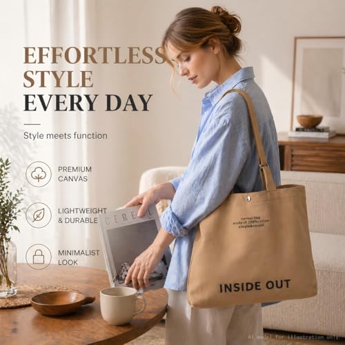 Tote Bag para mujer, lienzo con correa ajustable miniatura 4
