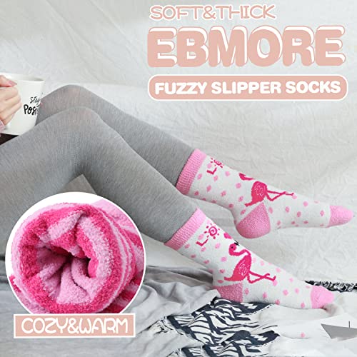 Image of EBMORE Womens Fuzzy Socks Fleece Fluffy Cabin Plush Warm Sleep Soft Cozy Winter Adult Socks
