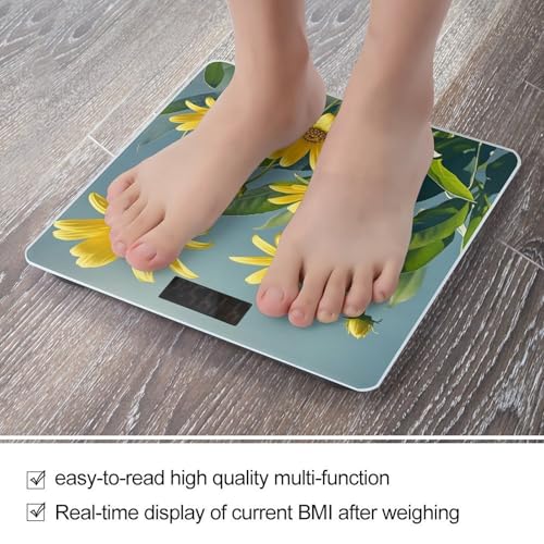 Báscula Digital de Baño Amarilla con Flores y Hojas miniatura 5