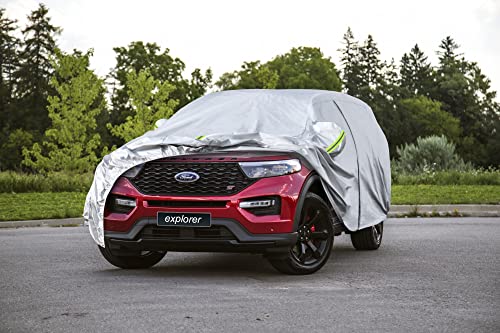 Image of Koukou SUV Car Cover Custom Fit Ford Explorer from 1995 to 2024,Waterproof Car Cover All Weather for Automobiles Outdoor Indoor with Zipper Door, Sun Rain Dust Snow Protection.