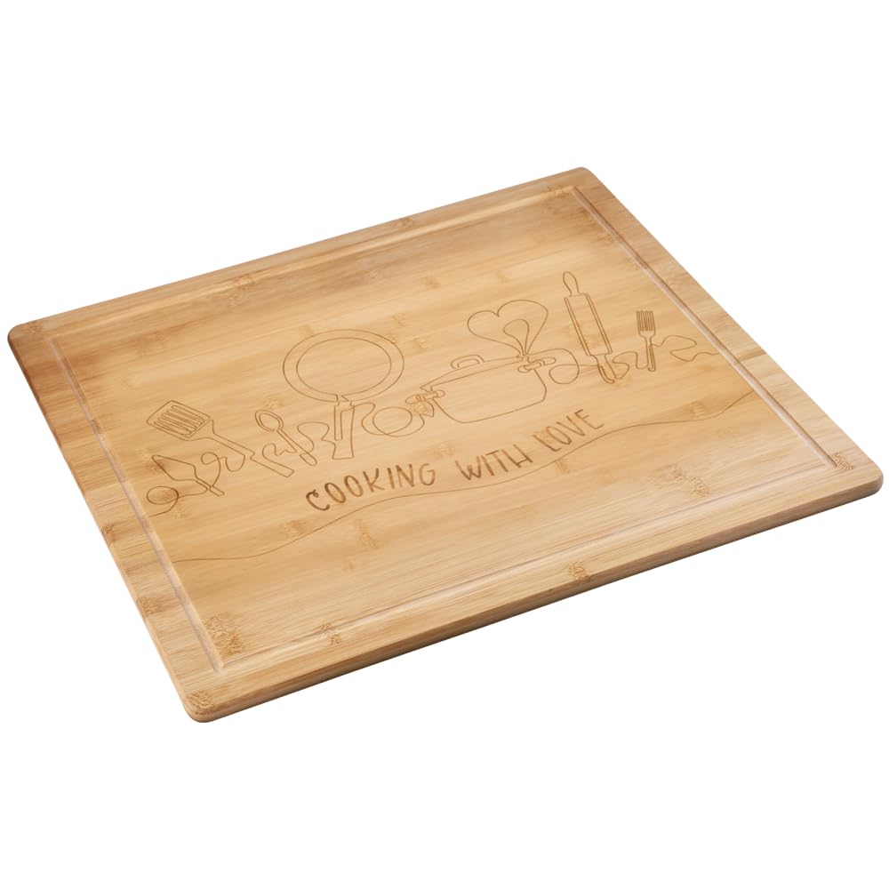 KESPER Buffet Hob Cover Plate with Branding, Material: Bamboo, Dimensions: 56 x 50 x 4 cm, Wood Thickness: 1.6 cm, Colour: Brown, 58598 13