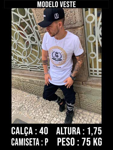 Calça Jogger Masculina Preta Sarja Com Fitas Tamanho:44;Cor:Preto