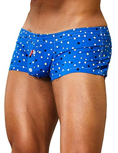 SEOBEAN Mens Sexy Low Rise Boxer Brief Underwear Dot Fit Trunks