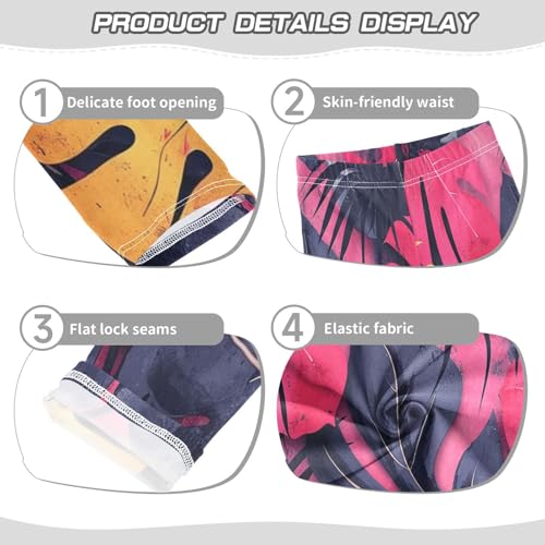 Toddler Girls Leggings Printed Yoga Pants Leggings Yellow Pink Leaf for Kids3