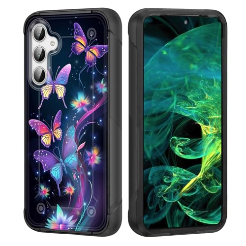 Coque Galaxy S24 Plus antichoc silicone et polycarbonate fleurs papillon