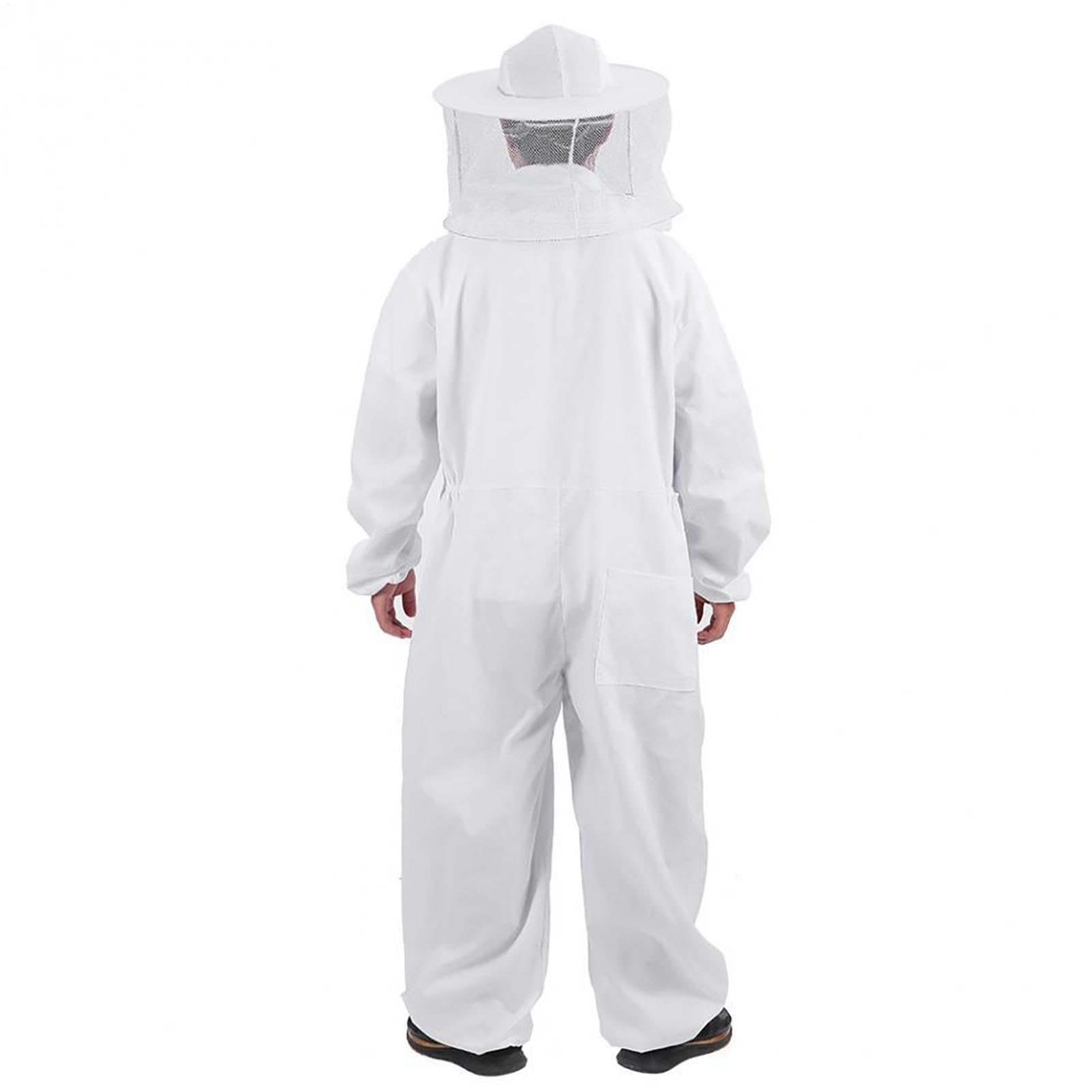 Imkeranzug – 100 % Baumwolle | Ganzkörper-Bienenanzug mit Schleierhut | Schutzkleidung für | Anti-Stich-Jacken-Overall für die Honigernte, Imkereiausrüstung für den Einsatz