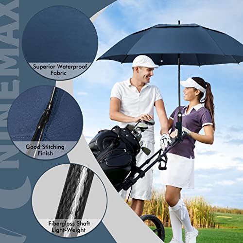 Image of NINEMAX Large Golf Umbrella Windproof Strong 54 /62 /68 Inch,Extra Big Golf Umbrellas Automatic Open Double Canopy for Gents Women
