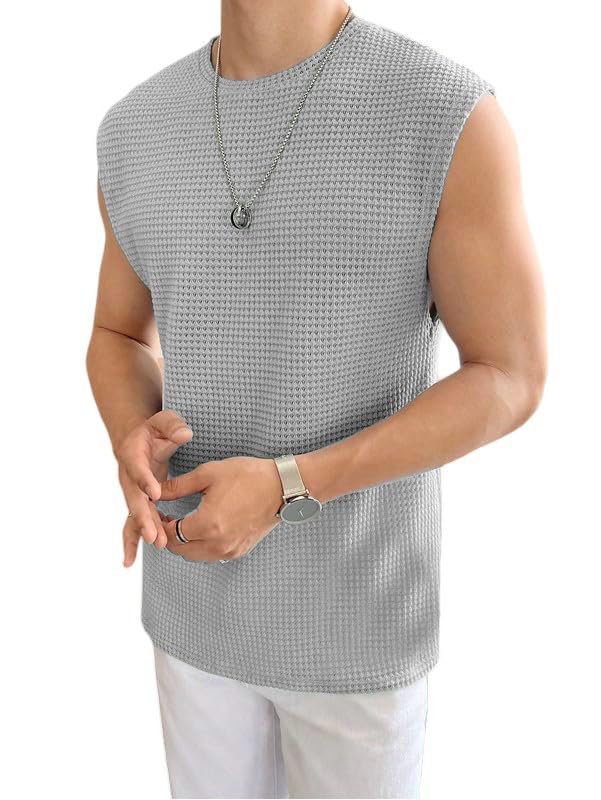Men's Regular Fit Tank Tops Sleeveless Round Neck T-Shirt for Gym, Running and Outdoor B L2711N