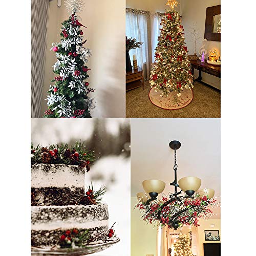 image for Panxxsen 20 PCS Fake Red Berries,Red Berry Picks Branch,7.8 Inch Artif