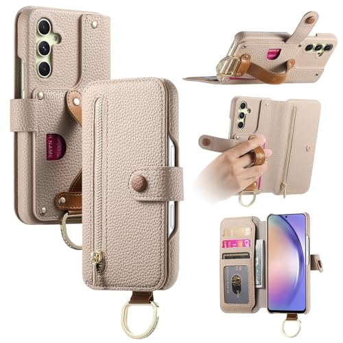 Étui compatible avec Samsung A04 kaki étui à rabat magnétique porte-cartes téléphone