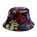 Zilosconcy Cappello Stampa Delle Donne Moda Secchio All'aperto Cappello Ombrellone Piscina Baseball Caps Pesca Cappello Stampa, Blu scuro, Taglia unica