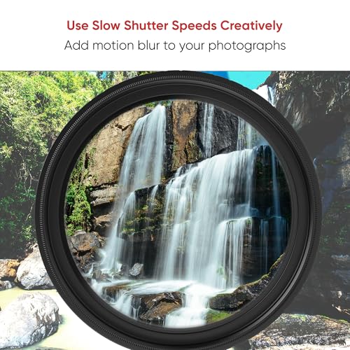 Image of Kodak 49mm Camera Lens VND Filter Pro Series|11 Stops for ND2-ND2000|16 Layer Coating for DSLR Camera Lens Protection from UV Rays, Dust & Scratches|Variable Neutral Density|Black