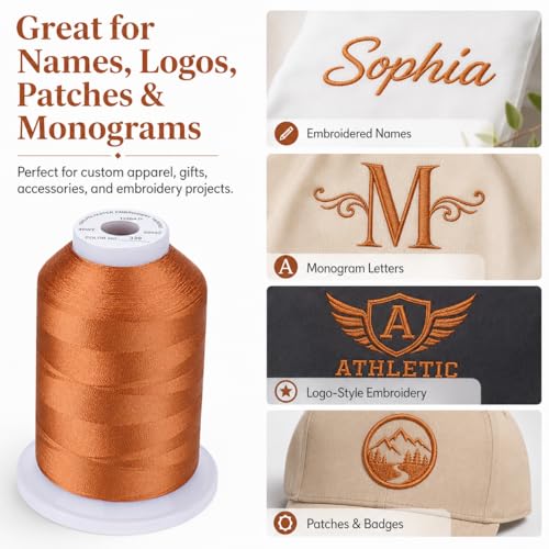 Image of Simthread Embroidery Machine Thread 5000M 40WT Polyester, Clay Brown 339 | 5000M 40WT polyester thread feeds smoothly for home or commercial embroidery projects.