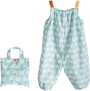 小川(Ogawa) kukkahippo お着替えらくらくプレイウェア リンゴ 男の子 女の子 お砂場着 左右がわかる色違いの肩ゴム紐 裾部分にゴム入り 足が汚れにくい ボタンレス レインポンチョやブーツと同じ柄 83174