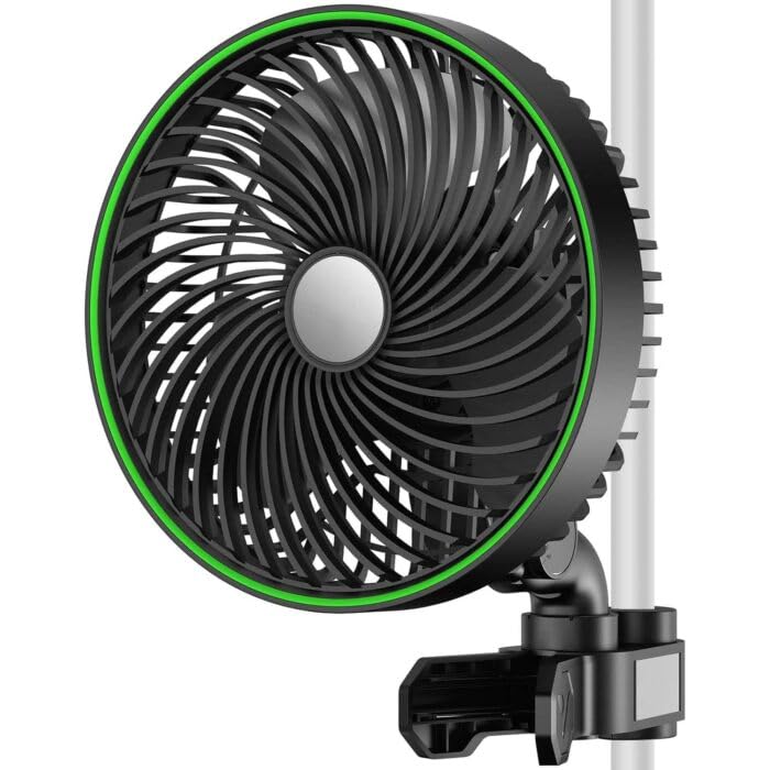 Grow ventilator met clip, automatische oscillatie, kleine