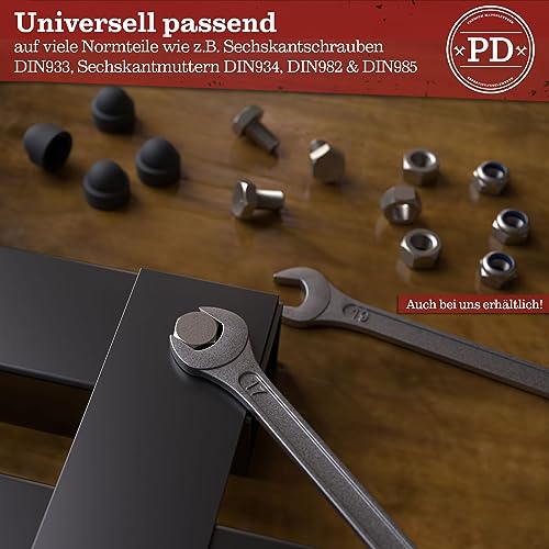 PD® Sechskant Schutzkappen M10 (Schlüsselweite 17) | Abdeckkappen für Schrauben Anthrazit aus Kunststoff | Langlebige Abdeckkappen für Muttern & Schraubenkopf | Schraubenabdeckung Anthrazit | 10 Stück