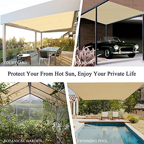 Abosun Outdoor Sun Shade Cloth, Pergola, Deck, And Backyard Patio Sunshade With Uv Protection, Heat Resistant Hdpe Material, Reinforced Grommets (10X10 Ft, Wheat) #TOP4