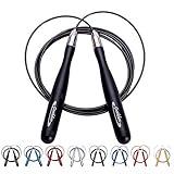 Goothdurs Speed Jump Rope with Ball Bearing - Adjustable & Self-Locking Tangle-Free Aluminum Skippin
